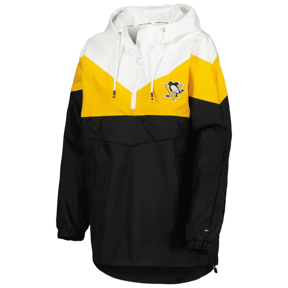 Pittsburgh Penguins Tommy Hilfiger Women's Staci Half-Zip Windbreaker Jacket - Black/Gold | NHL near me