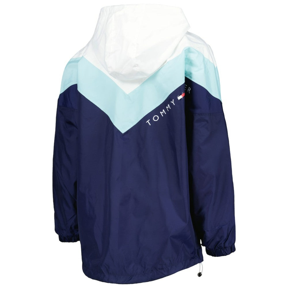 Seattle Kraken Tommy Hilfiger Women's Staci Half-Zip Windbreaker Jacket - Blue/Deep Sea Blue | NHL Clearance