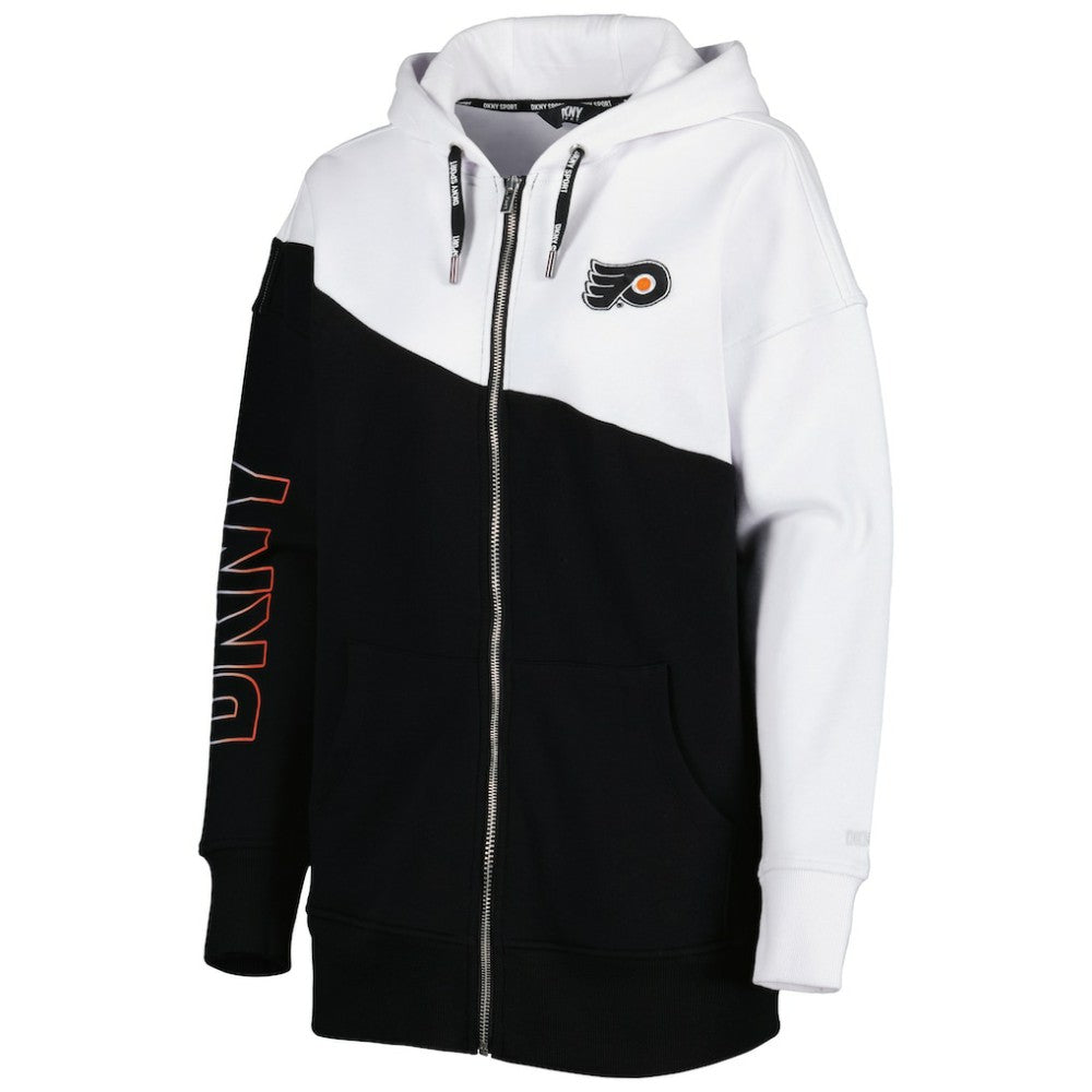 Philadelphia Flyers DKNY Sport Women's Gina Full-Zip Hoodie - Black/White | NHL on sale