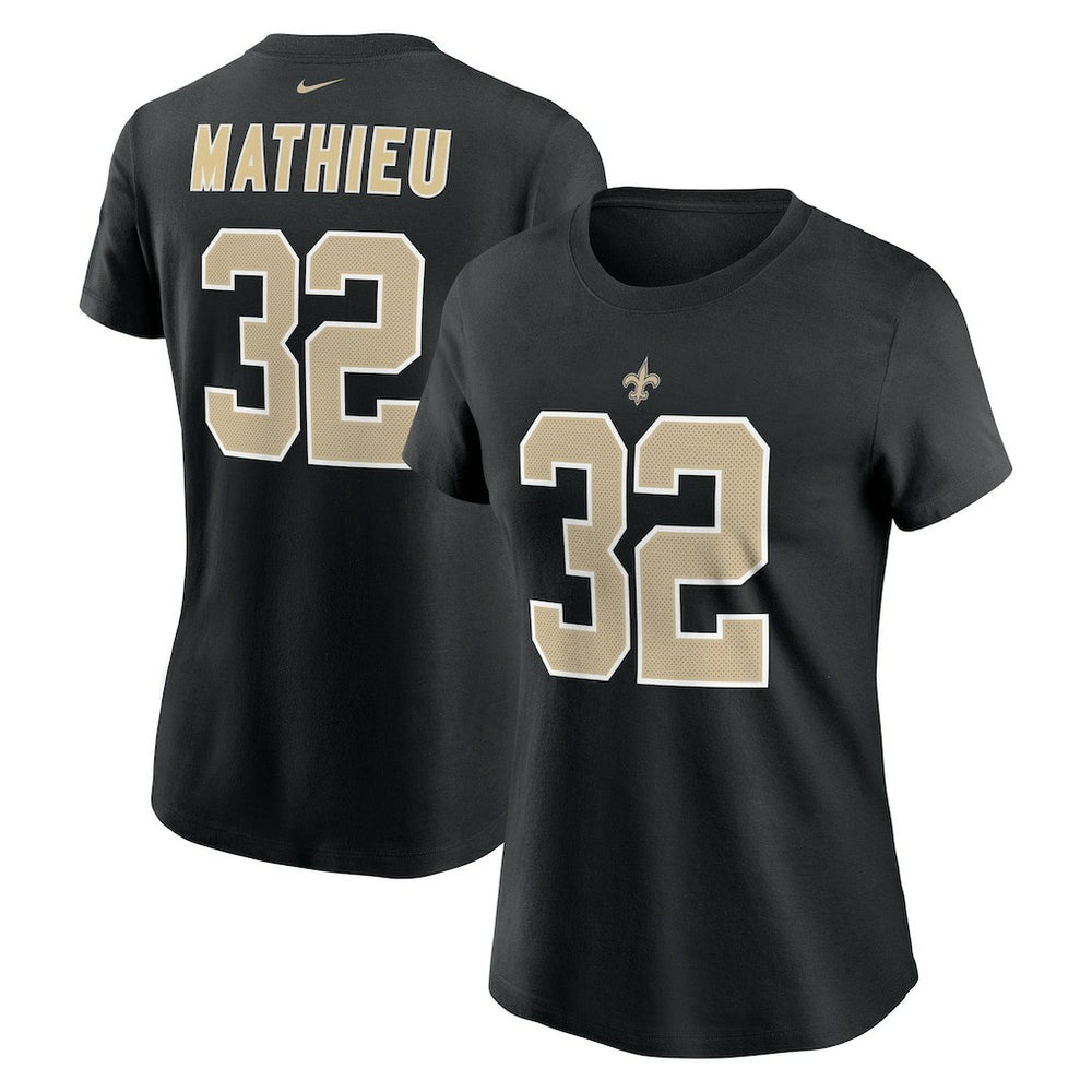 Tyrann Mathieu New Orleans Saints Women's Player Name & Number T-Shirt - Black - Nike