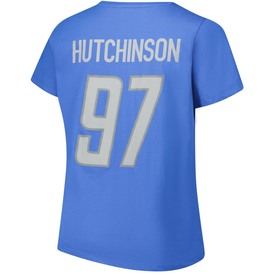 Aidan Hutchinson Detroit Lions Women's Plus Size Fair Catch Name & Number Scoop Neck T-Shirt - Blue - NFL