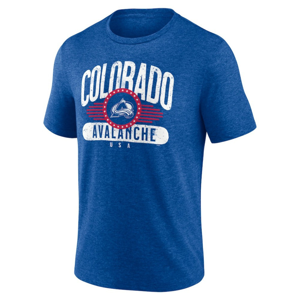 Colorado Avalanche Badge of Honor Tri-Blend T-Shirt - Royal | NHL Clearance