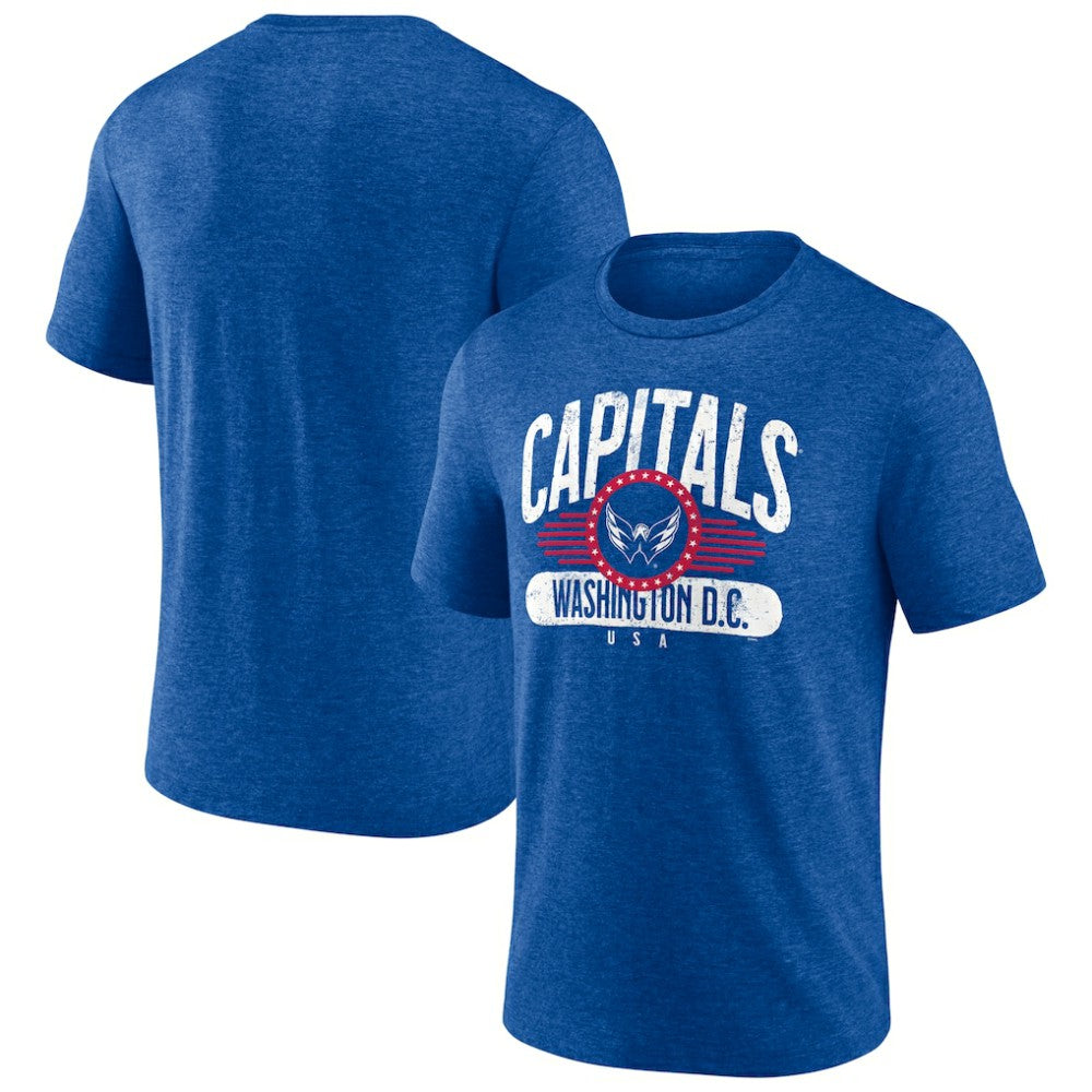 Washington Capitals Badge of Honor Tri-Blend T-Shirt - Royal | NHL Lifestyle