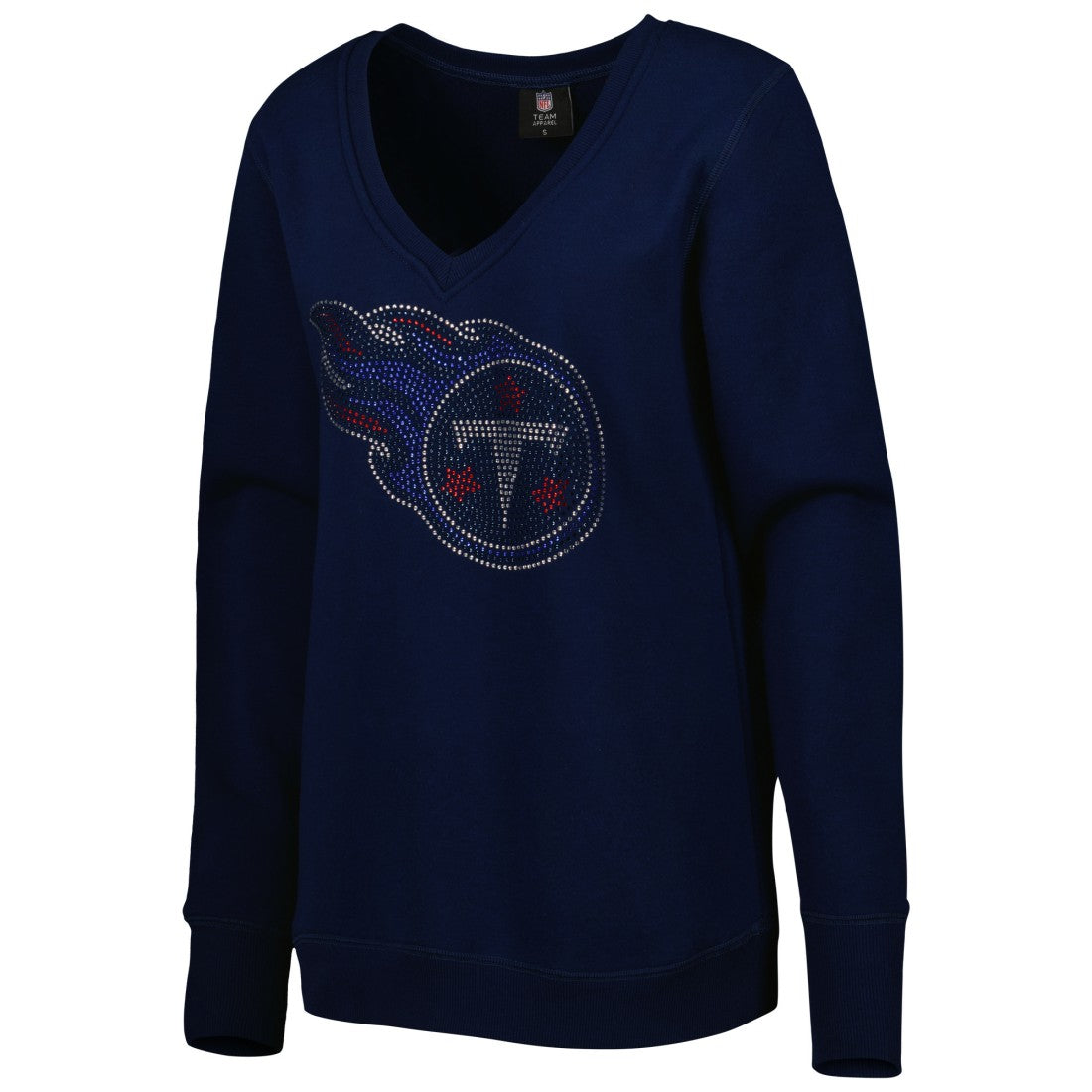 Tennessee Titans Cuce Women's Deep V-Neck Pullover Sweatshirt - Navy - NFL