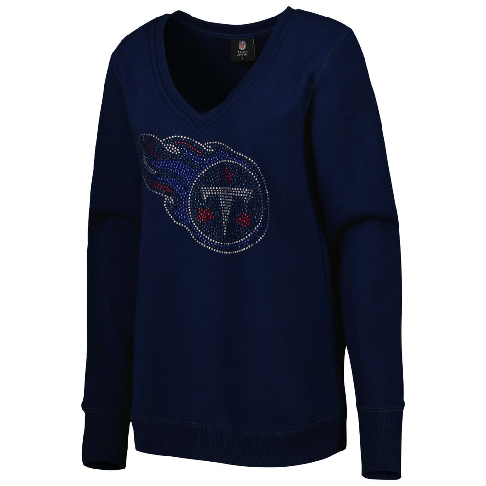 Tennessee Titans Cuce Women's Deep V-Neck Pullover Sweatshirt - Navy - NFL