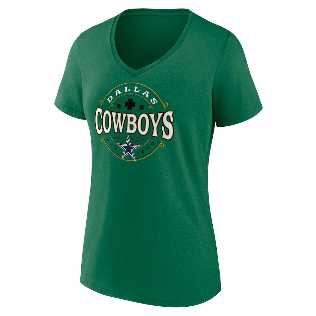 Dallas Cowboys Women's Lucky Celtic V-Neck T-Shirt - Green - Fanatics