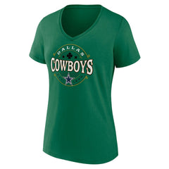 Dallas Cowboys Women's Lucky Celtic V-Neck T-Shirt - Green - Fanatics
