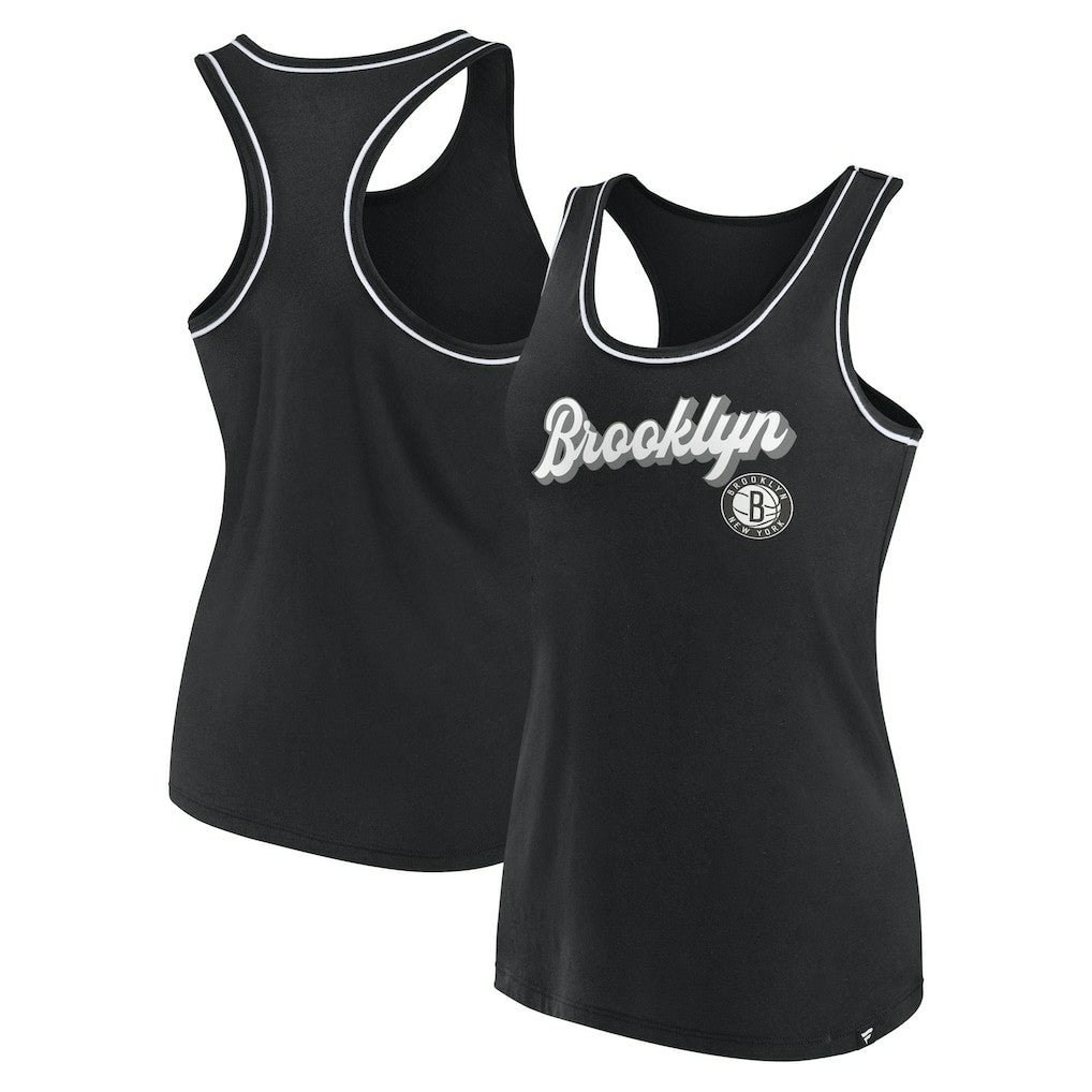 Fanatics Brooklyn Nets Women's Wordmark Logo Racerback Tank Top Black