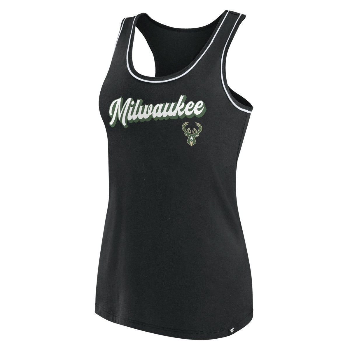 Fanatics Milwaukee Bucks Women's Wordmark Logo Racerback Tank Top Black