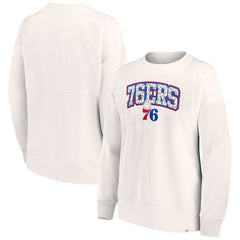 Fanatics Philadelphia 76ers Women's Tonal Leopard Pullover Sweatshirt White