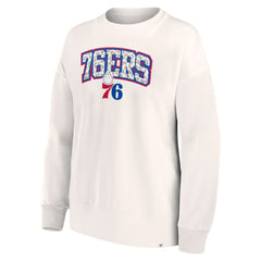 Fanatics Philadelphia 76ers Women's Tonal Leopard Pullover Sweatshirt White