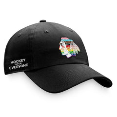 Chicago Blackhawks Fanatics Team Logo Pride Adjustable Hat - Black | Fanatics Lifestyle