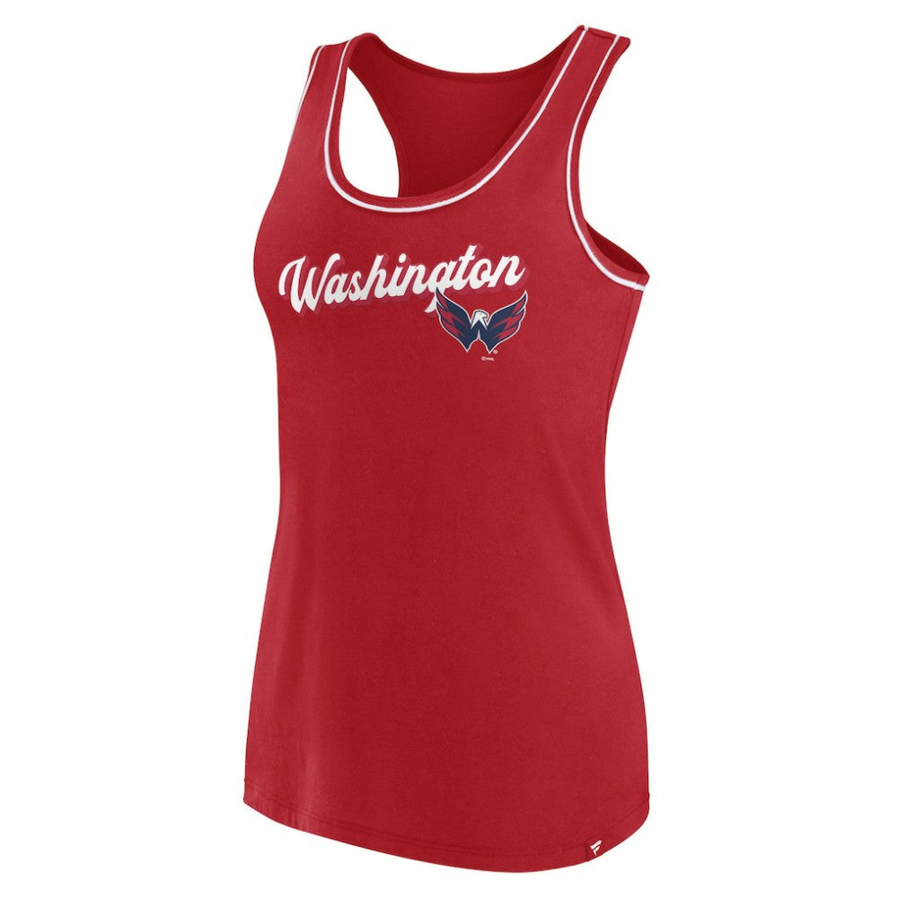 Washington Capitals Fanatics Women's Wordmark Logo Racerback Scoop Neck Tank Top - Red | Fanatics online