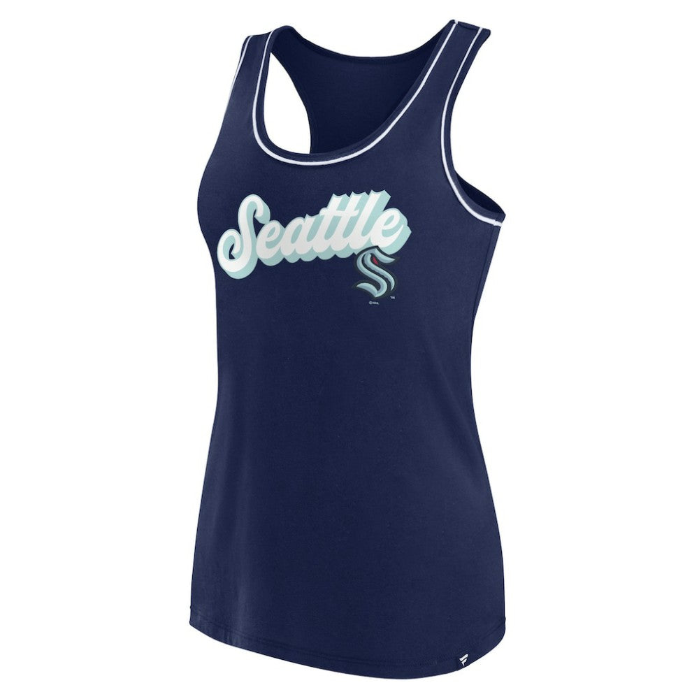 Seattle Kraken Fanatics Women's Wordmark Logo Racerback Scoop Neck Tank Top - Deep Sea Blue | Fanatics near me