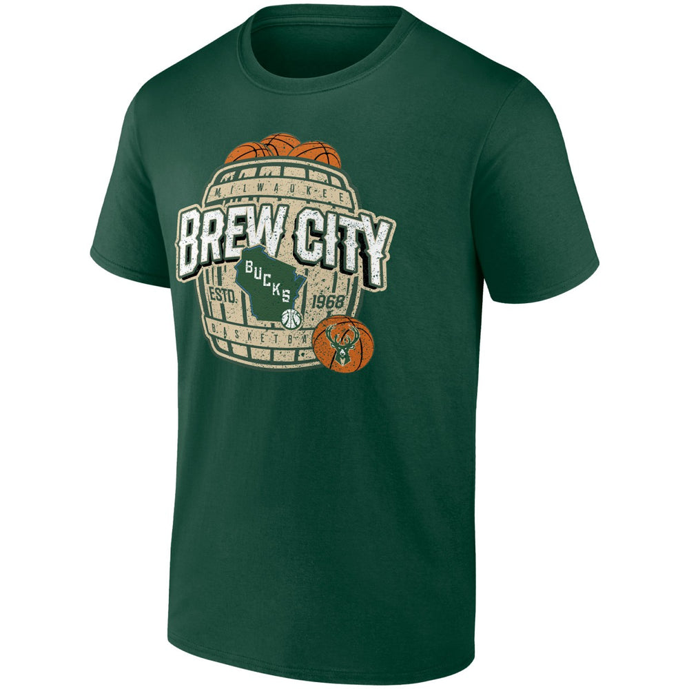 Fanatics Milwaukee Bucks Brew City Hometown Collection T-Shirt Hunter Green