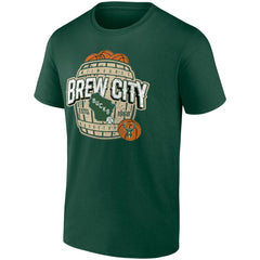 Fanatics Milwaukee Bucks Brew City Hometown Collection T-Shirt Hunter Green