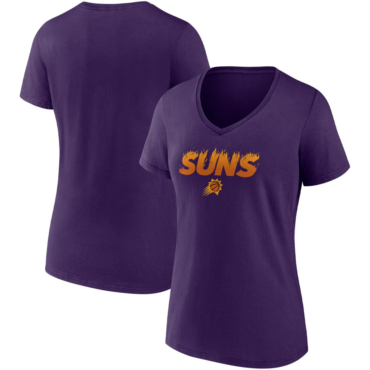 Fanatics Phoenix Suns Women's Hometown Collection On Fire V-Neck T-Shirt Purple