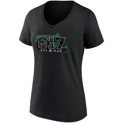 Fanatics Boston Celtics Women's Hometown Collection 617 V-Neck T-Shirt Black