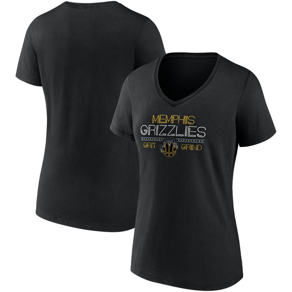 Fanatics Memphis Grizzlies Women's Hometown Collection Grit Grind V-Neck T-Shirt Black