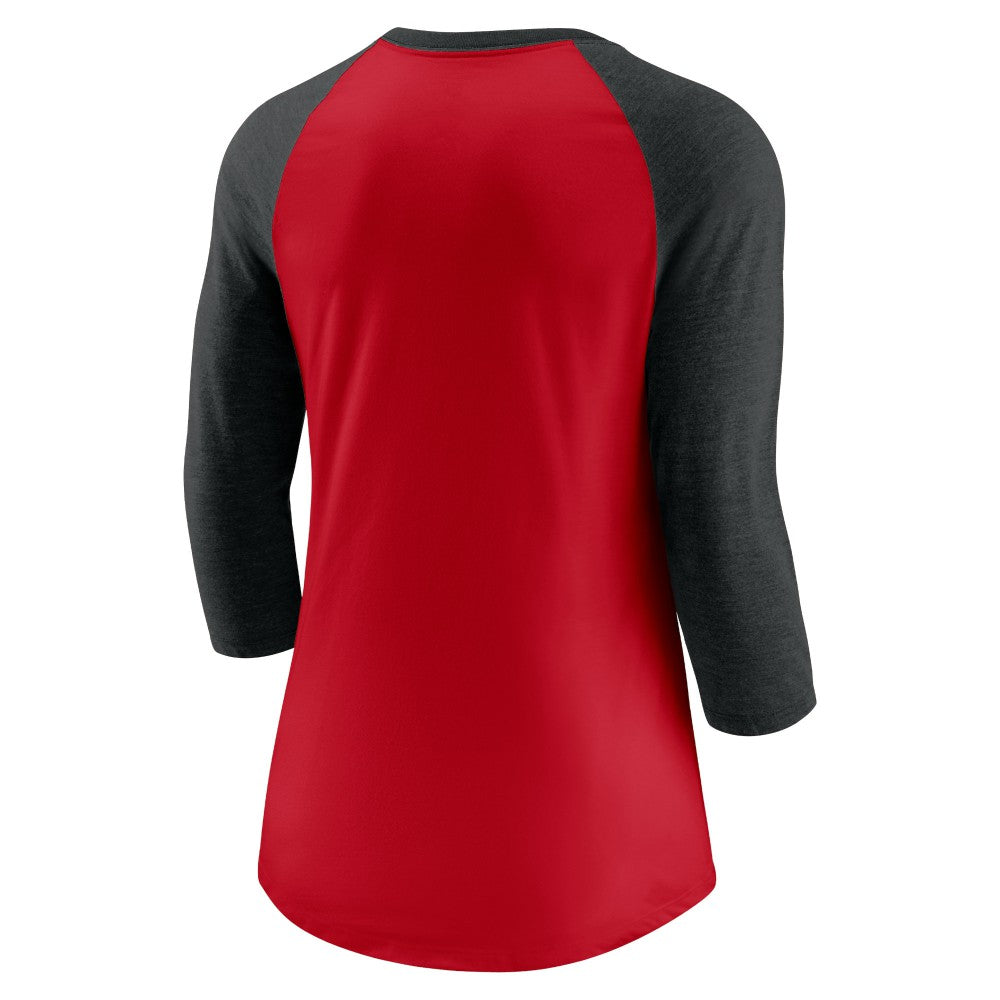 Cincinnati Reds Nike Women's Next Up Tri-Blend Raglan 3/4-Sleeve T-Shirt Discount