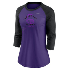 Colorado Rockies Nike Women's Next Up Tri-Blend Raglan 3/4-Sleeve T-Shirt Online