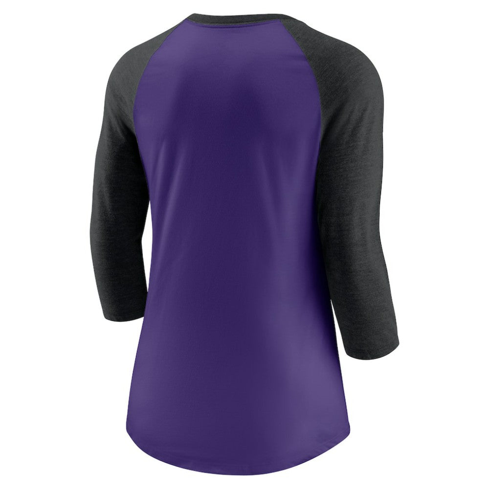 Colorado Rockies Nike Women's Next Up Tri-Blend Raglan 3/4-Sleeve T-Shirt Online