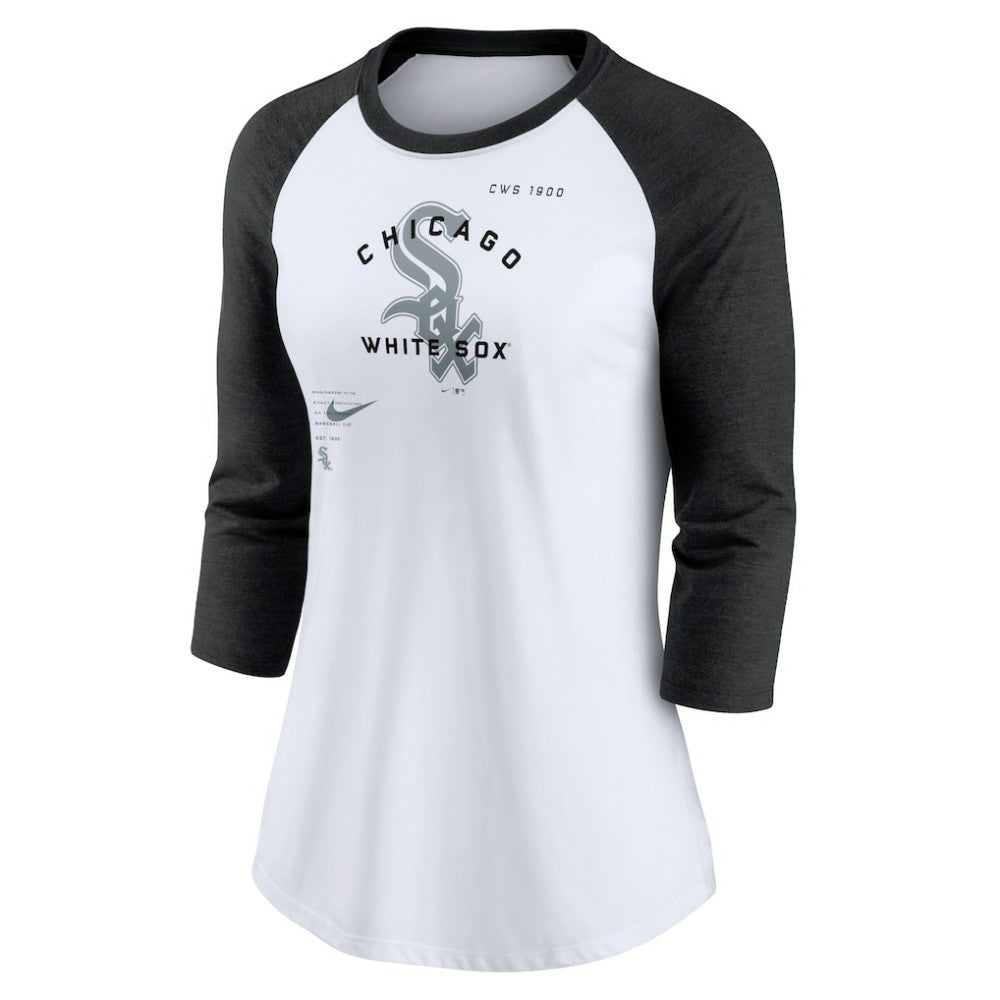 Chicago White Sox Nike Women's Next Up Tri-Blend Raglan 3/4-Sleeve T-Shirt Sale
