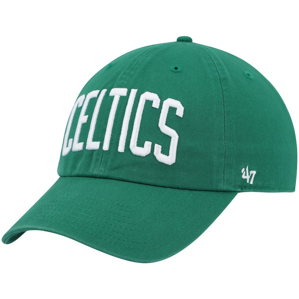 47 brand Boston Celtics '47 Clean Up Wordmark Adjustable Hat Kelly Green