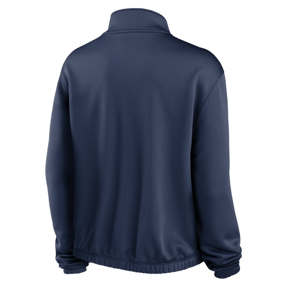 Houston Astros Nike Women's Rewind Splice Half-Zip Semi-Cropped Bubble Hem Sweatshirt Outlet