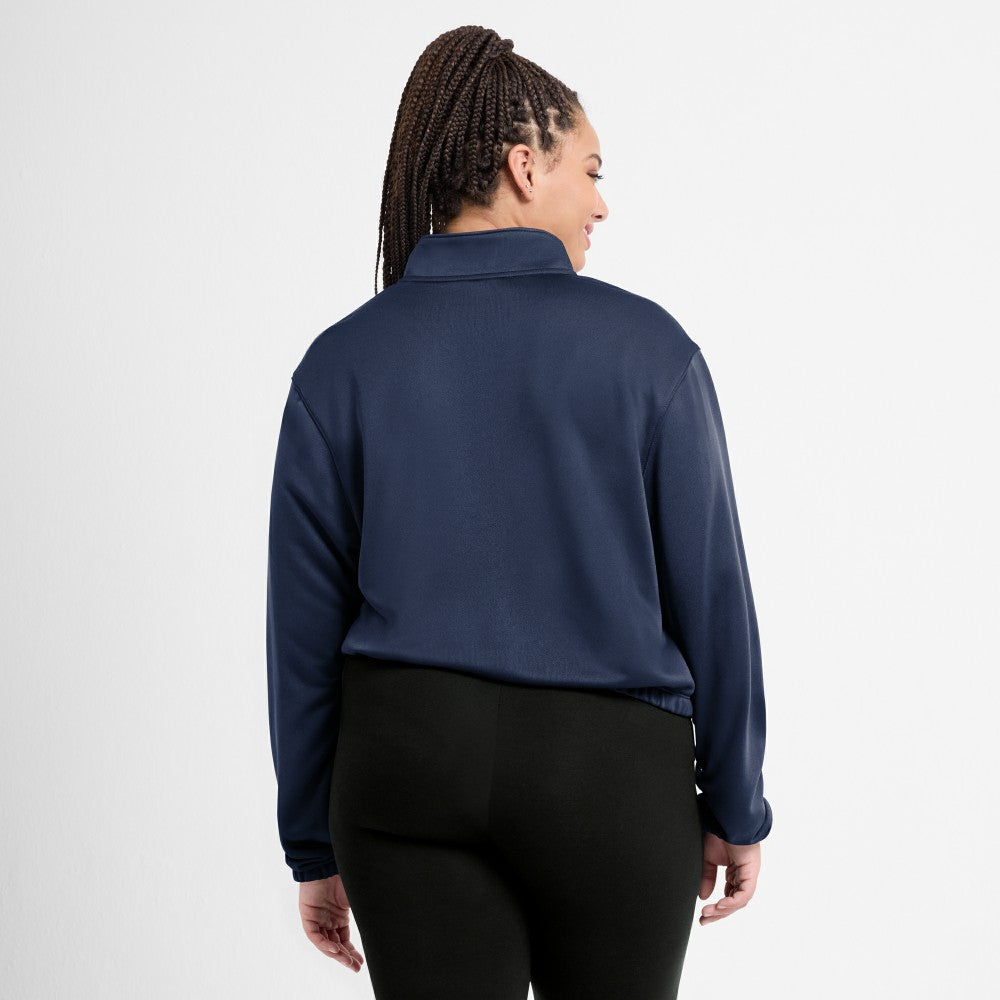 Houston Astros Nike Women's Rewind Splice Half-Zip Semi-Cropped Bubble Hem Sweatshirt Outlet