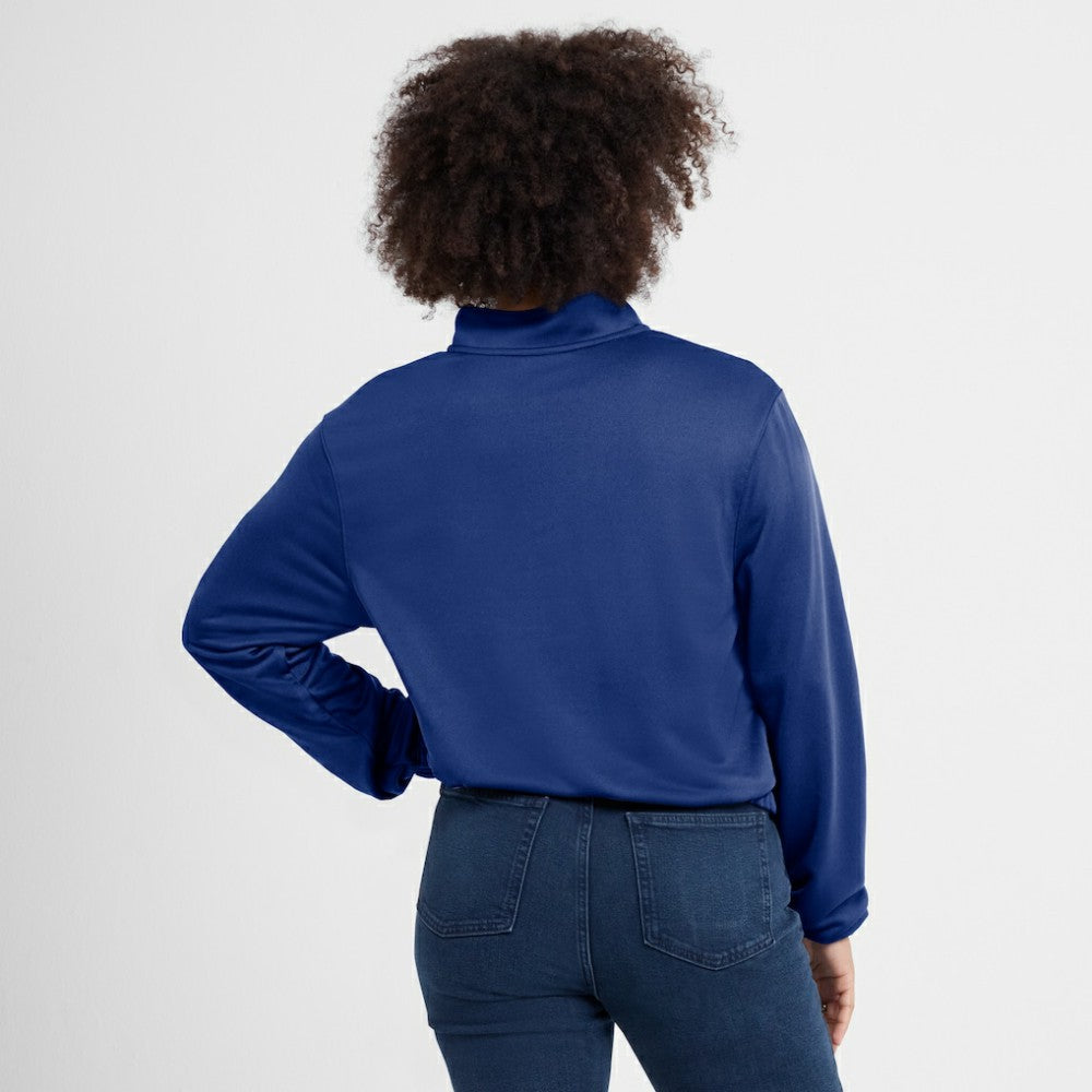 Chicago Cubs Nike Women's Rewind Splice Half-Zip Semi-Cropped Bubble Hem Sweatshirt Discount