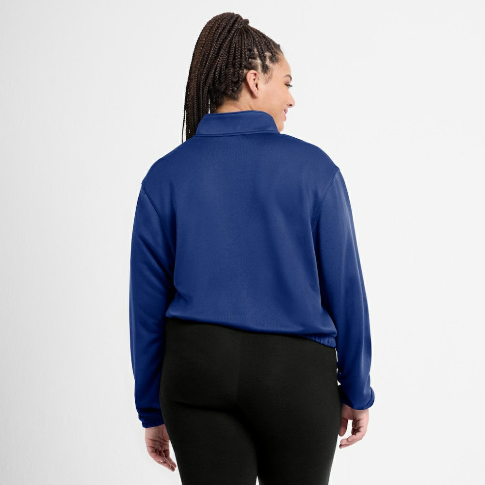 Chicago Cubs Nike Women's Rewind Splice Half-Zip Semi-Cropped Bubble Hem Sweatshirt Discount