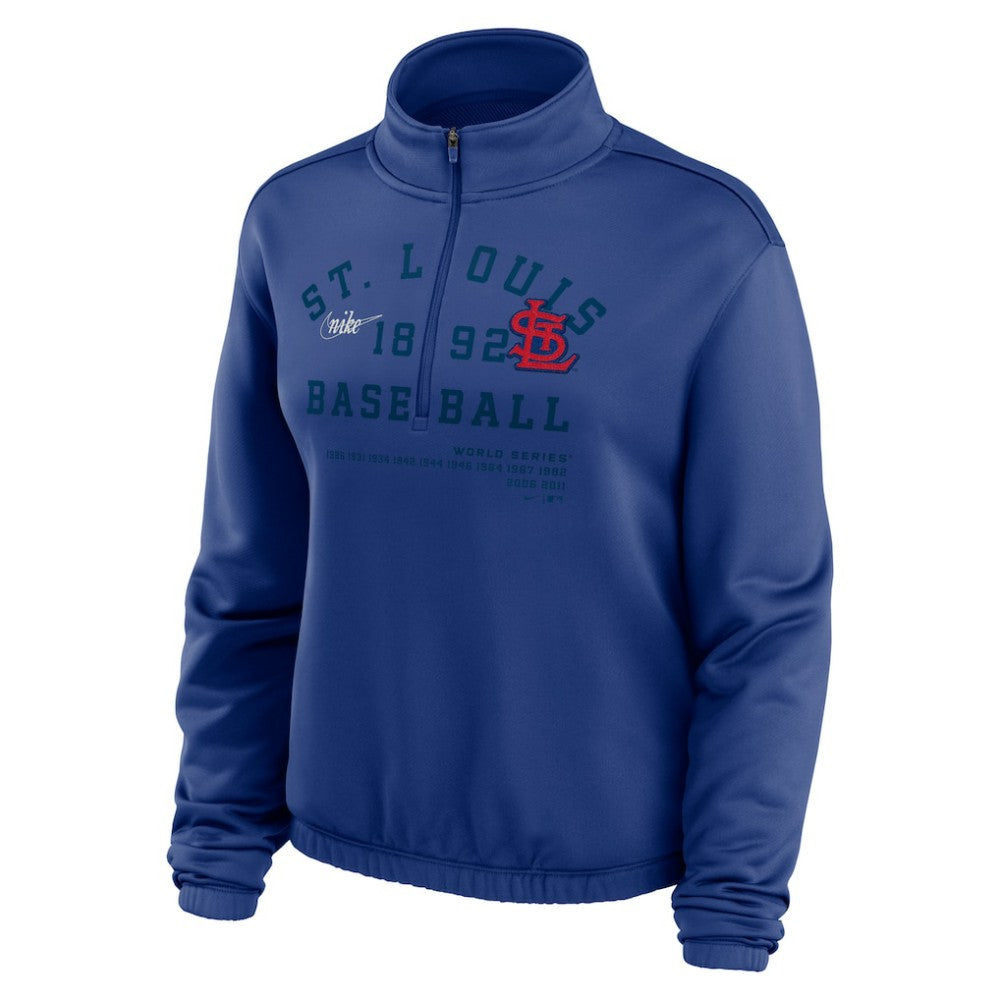 St. Louis Cardinals Nike Women's Rewind Splice Half-Zip Semi-Cropped Bubble Hem Sweatshirt Near Me
