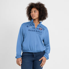 Minnesota Twins Nike Women's Rewind Splice Half-Zip Semi-Cropped Bubble Hem Sweatshirt Online