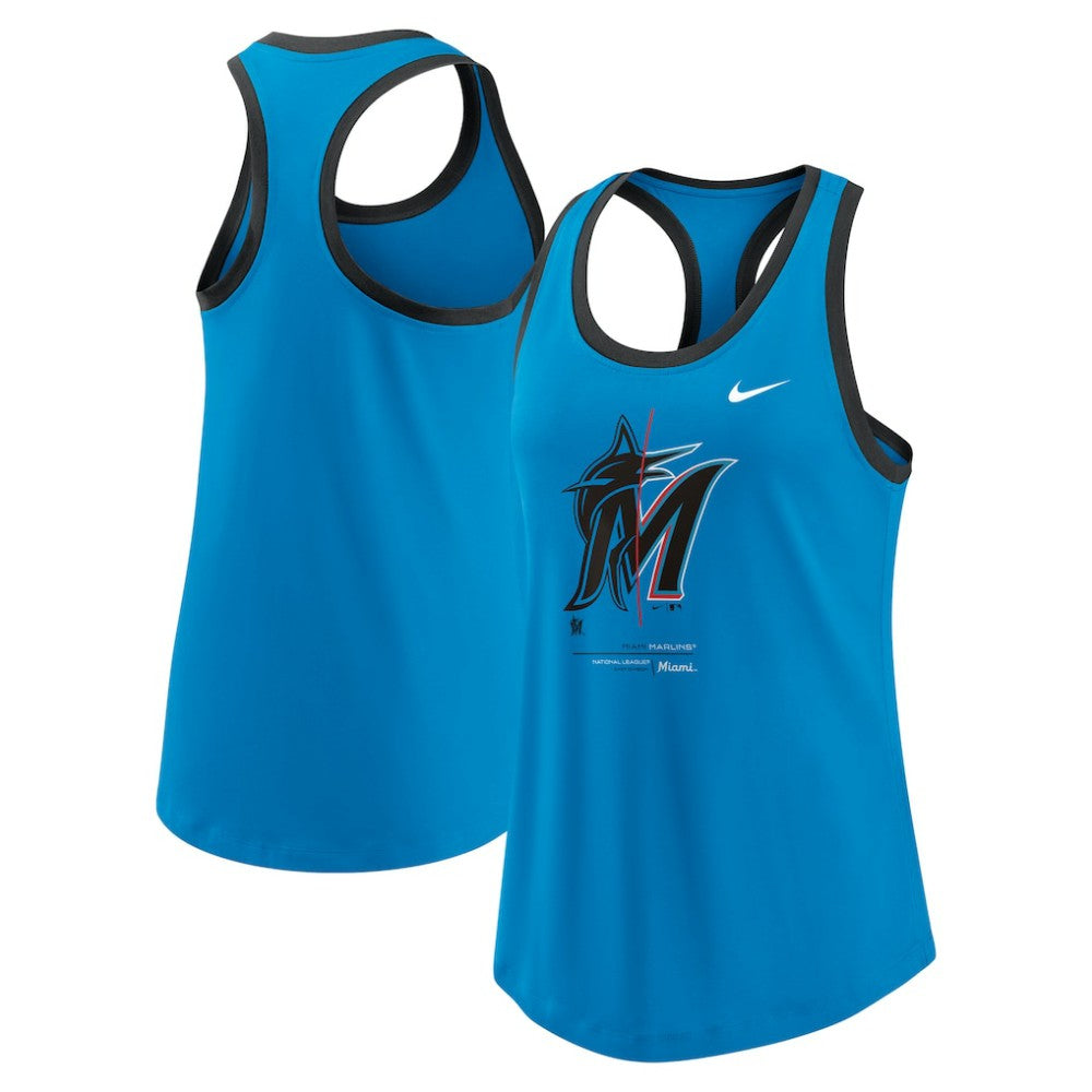 Miami Marlins Nike Women's Tech Tri-Blend Tank Top Outlet