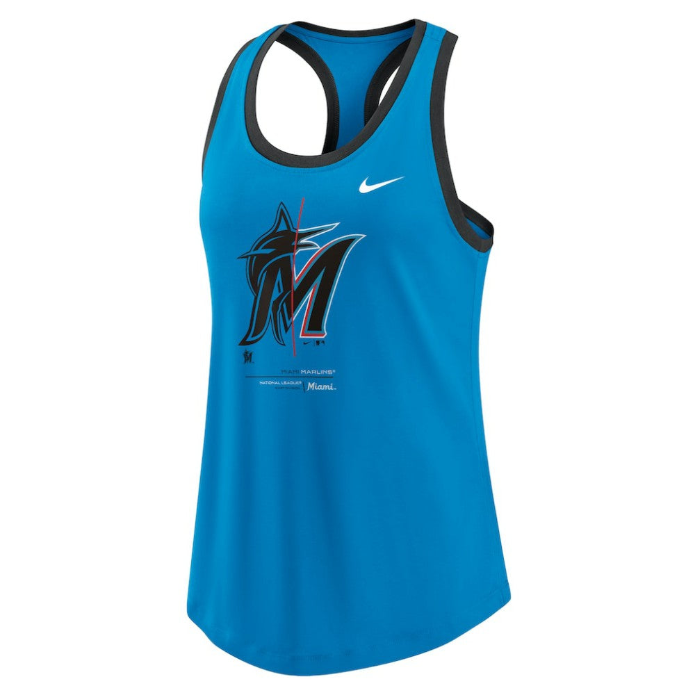 Miami Marlins Nike Women's Tech Tri-Blend Tank Top Outlet