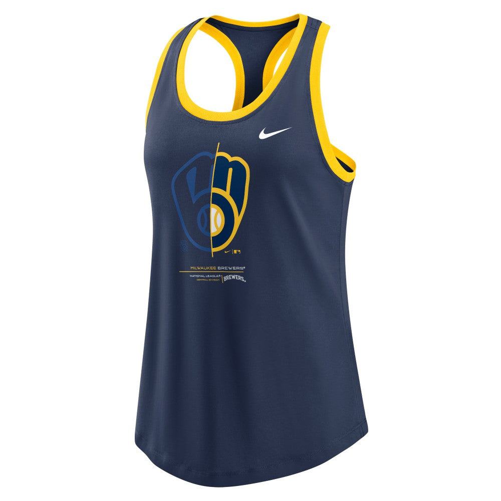 Milwaukee Brewers Nike Women's Tech Tri-Blend Tank Top for sale