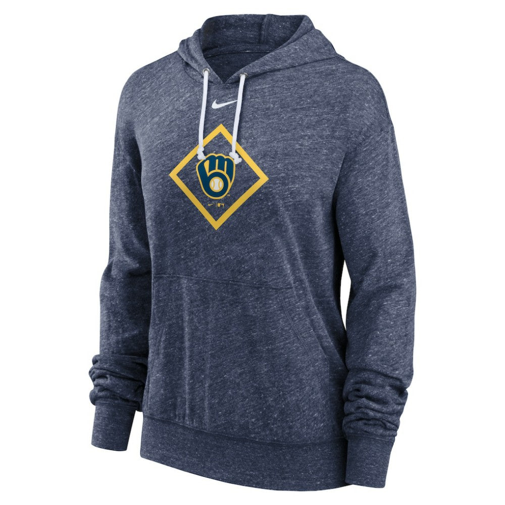 Milwaukee Brewers Nike Women's Diamond Icon Gym Vintage Lightweight Hooded Top Outlet