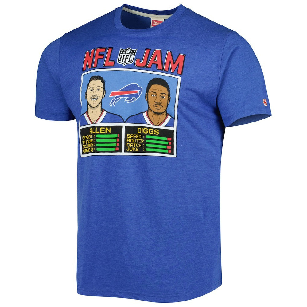 Josh Allen & Stefon Diggs Buffalo Bills Homage Unisex NFL Jam Tri-Blend T-Shirt - Heather Royal - NFL