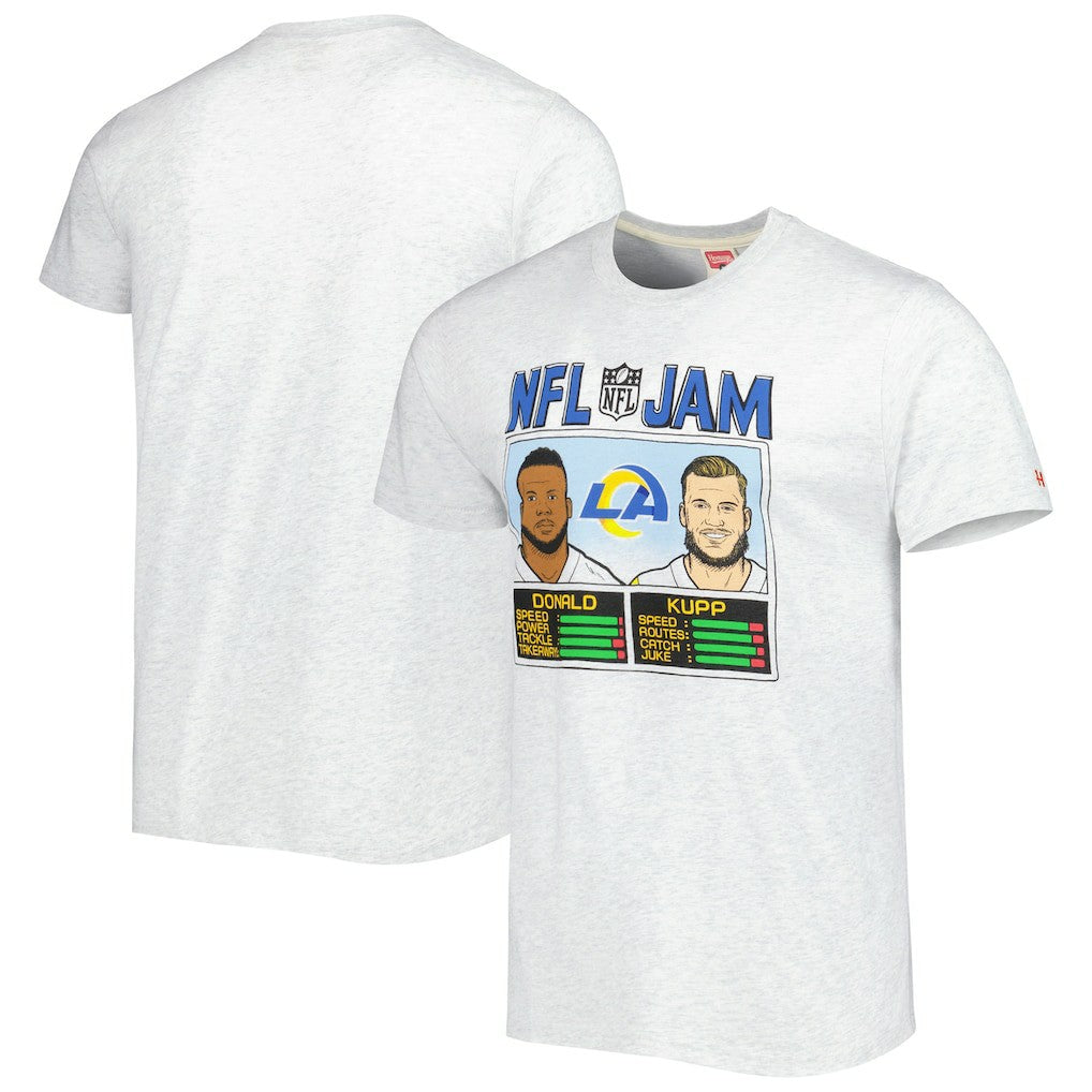 Aaron Donald & Cooper Kupp Los Angeles Rams Homage Unisex NFL Jam Tri-Blend T-Shirt - Ash - NFL