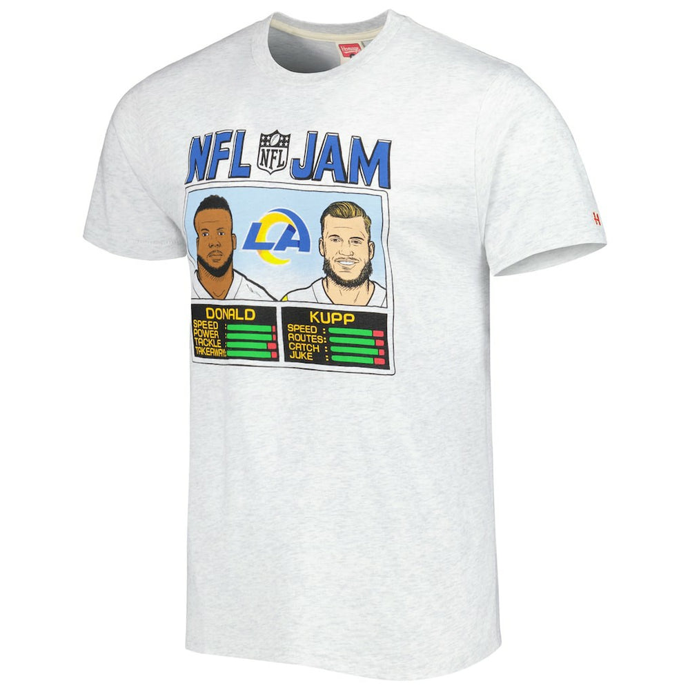 Aaron Donald & Cooper Kupp Los Angeles Rams Homage Unisex NFL Jam Tri-Blend T-Shirt - Ash - NFL