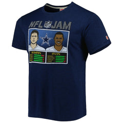Troy Aikman & Michael Irvin Dallas Cowboys Homage Unisex NFL Jam Retired Tri-Blend T-Shirt - Heather Navy - NFL