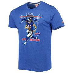 Josh Allen Buffalo Bills Homage Unisex NFL Blitz Player Tri-Blend T-Shirt - Heathered Heather Royal - NFL