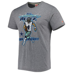 Dak Prescott Dallas Cowboys Homage Unisex NFL Blitz Player Tri-Blend T-Shirt - Heathered Heather Gray - NFL