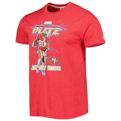 Jerry Rice San Francisco 49ers Homage Unisex NFL Blitz Retired Player Tri-Blend T-Shirt - Heathered Scarlet - NFL