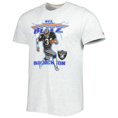 Bo Jackson Las Vegas Raiders Homage Unisex NFL Blitz Retired Player Tri-Blend T-Shirt - Heathered Ash - NFL