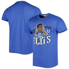 Jonathan Taylor Indianapolis Colts Homage Unisex Caricature Player Tri-Blend T-Shirt - Heather Royal - NFL