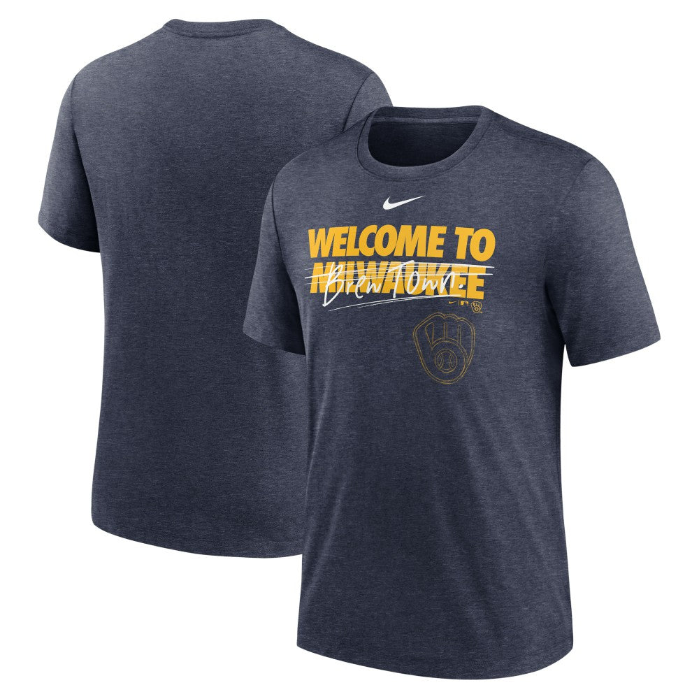 Milwaukee Brewers Nike Home Spin Tri-Blend T-Shirt for sale