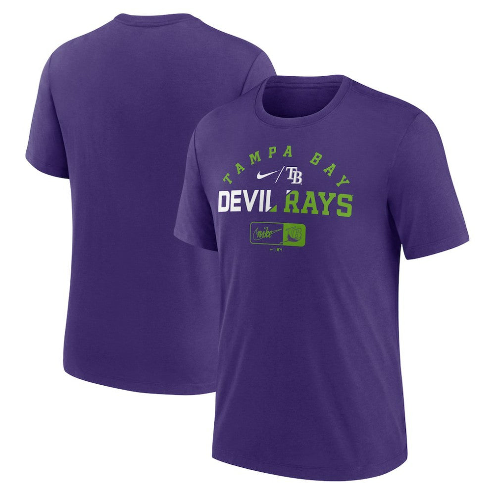 Tampa Bay Rays Nike Rewind Review Slash Tri-Blend T-Shirt Outlet