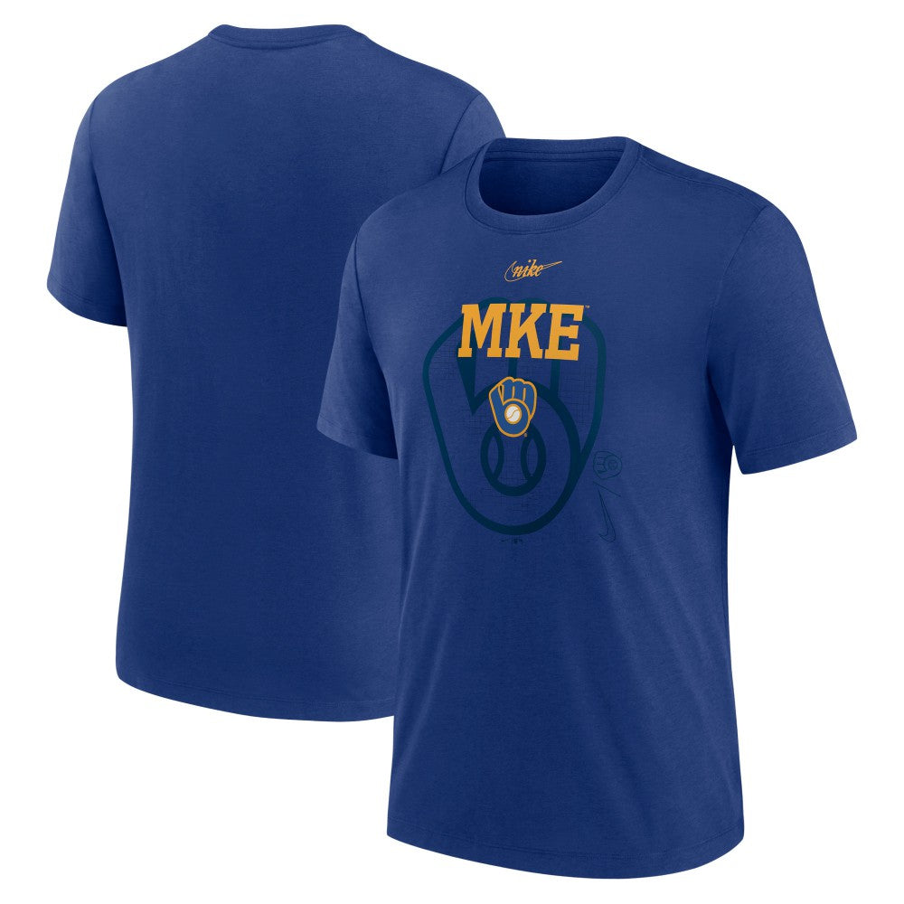 Milwaukee Brewers Nike Rewind Retro Tri-Blend T-Shirt Online